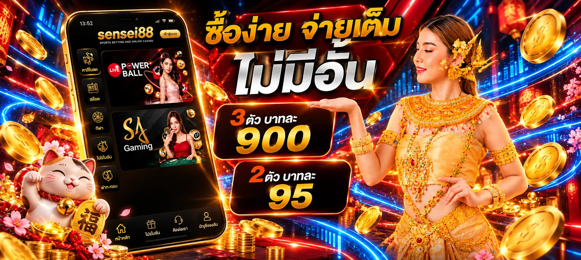 แบนเนอร์ sensei88 หวย บนมือถือ